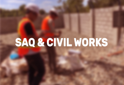 Construction personnel working on a civil works project